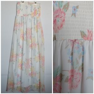 Strapless maxi boho dress size small